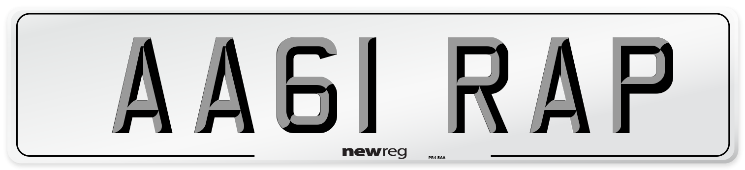 AA61 RAP Number Plate from New Reg